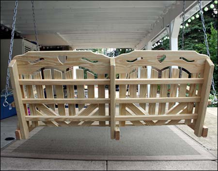 Treated Pine Heartback w/Hearts Swingbed