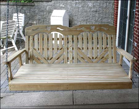 Treated Pine Heartback w/Hearts Swingbed