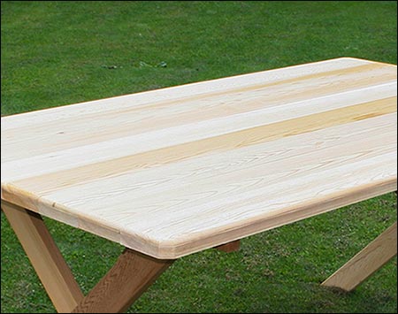 42" Wide Red Cedar Cross Legged Picnic Table Only