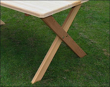 42" Wide Red Cedar Cross Legged Picnic Table w/Backed Benches