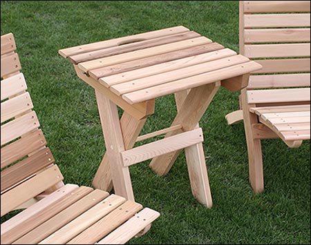 Red Cedar Folding Travel Table and Chairs Set