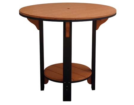 Poly Lumber Pub Table w/ 3 Balcony Swivel Chairs