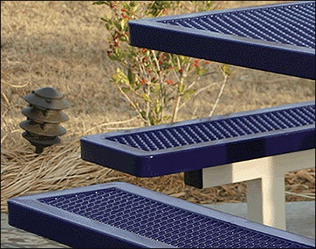 46" Square Pedestal Portable Regal Metal Picnic Table