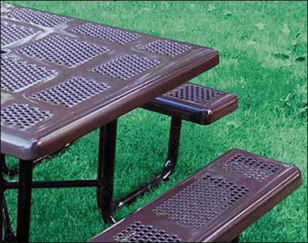 46" Square Perforated Metal Picnic Table
