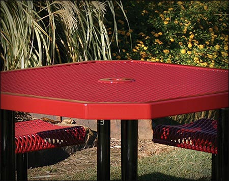 46" Octagon Rolled Edge Metal Picnic Table