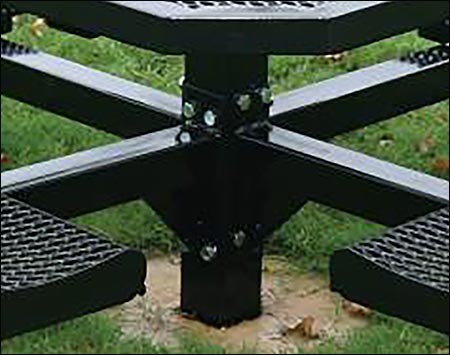 46" Rolled Edge Metal Picnic Table