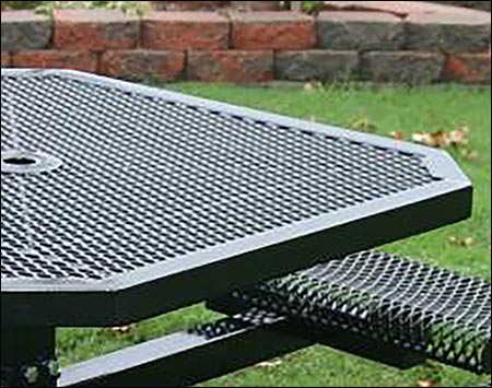 46" Rolled Edge Metal Picnic Table