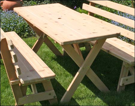 Red Cedar Cross Legged Picnic Table ONLY