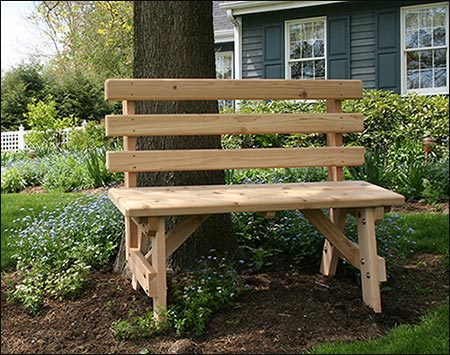 Red Cedar Picnic Table w/Backed Benches
