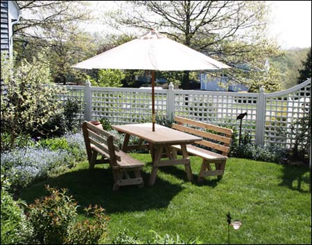 Red Cedar Picnic Table w/Backed Benches