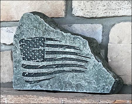 Concrete Tattered Flag Patriotic Stone