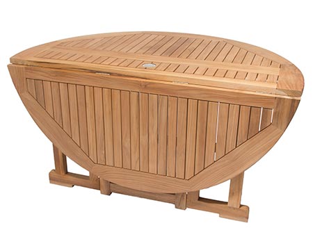 Teak Round Drop-Leaf Table