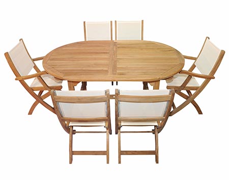 Teak Oval Table and Chair Set