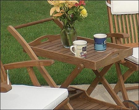 Teak Sailor Chair and Tray Set