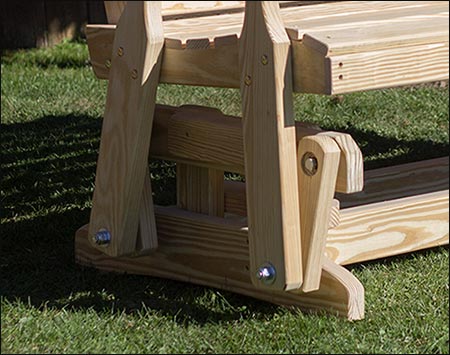 Treated Pine Crossback Heart Glider