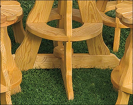 36" Treated Pine Sunflower Table w/4-Pub Stools