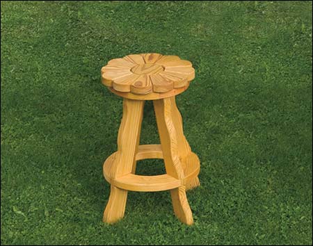 36" Treated Pine Sunflower Table w/4-Pub Stools