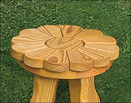 36" Treated Pine Sunflower Table w/4-Pub Stools