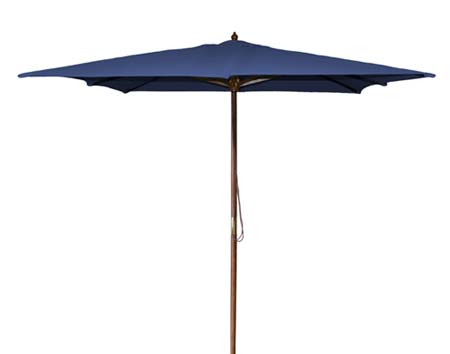 8.5 Square Market Polyester Umbrella w/Hardwood Pole, Manual Lift, and No Tilt