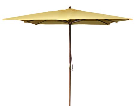 8.5 Square Market Polyester Umbrella w/Hardwood Pole, Manual Lift, and No Tilt