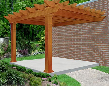 Rough Cut Cedar Vintage Classic Wall Mount Pergola