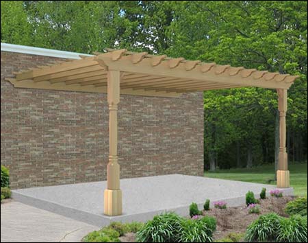 Red Cedar Wall Mount 2-Beam Pergolas