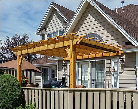 Red Cedar Wall Mount 2-Beam Pergolas