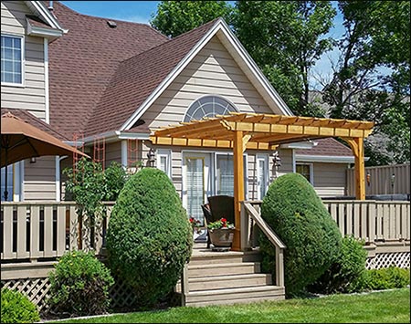 Red Cedar Wall Mount 2-Beam Pergolas