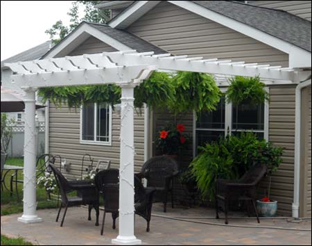 Vinyl Wall Mount 2-Beam Pergolas