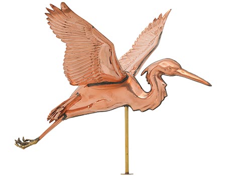 Copper Heron Weathervane