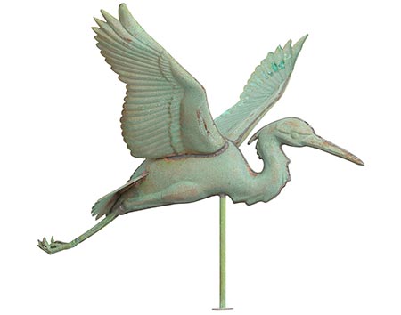 Copper Heron Weathervane