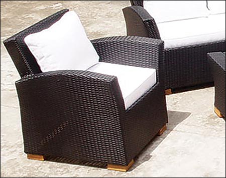 Wicker Black Square Back 6 Piece Deep Seat Patio Set