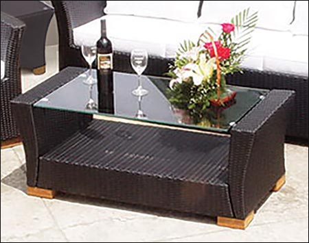 Wicker Black Square Back 6 Piece Deep Seat Patio Set