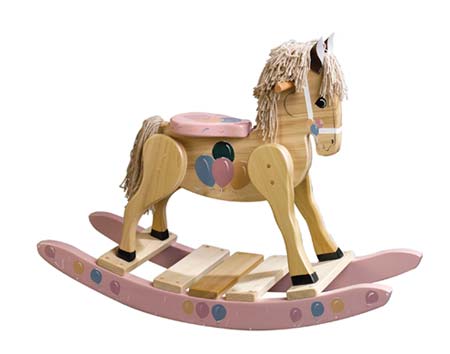 Wooden Balloon Painted Rocking Horse