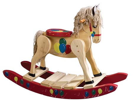 Wooden Balloon Painted Rocking Horse
