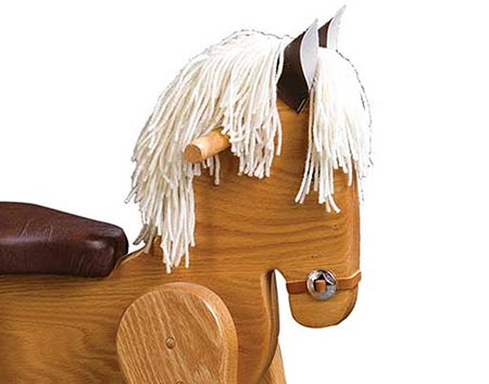 Wooden Rocking Horse with Padded Seat