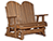 4' Poly Lumber Natural Finish Adirondack Glider