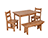 Kid's Rectangular Table Set w/ 2 Chairs & 1 Bench