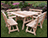 Red Cedar Square Table w/ 4 Backed Benches