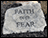 Concrete "Faith over Fear" Religious Stone