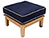 Teak Port Ottoman w/ Cushion