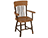 Hickory Panel Back Dining Chair With Arms