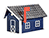 Poly Lumber Deluxe Mailbox w/ Diamond Plate Roof - Patriot Blue and White