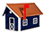 Poly Lumber Deluxe Mailbox w/ Copper Plate Roof - Patriot Blue and White