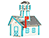 Poly Lumber Deluxe Lighthouse Mailbox w/ Diamond Roof - Aruba Blue and White