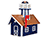 Poly Lumber Deluxe Lighthouse Mailbox w/ Copper Plate Roof - Patriot Blue and White