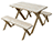 Southern Yellow Pine Cross Legged Table w/2 Benches