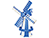 Medium Poly Lumber Windmill - Bright Blue and White