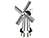 Large Poly Lumber Windmill - White and Black