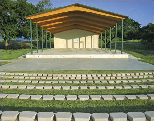 50’ x 54’ Appalachian Laminated Beam Band Shell Pavilion with Included Storage Unit Design